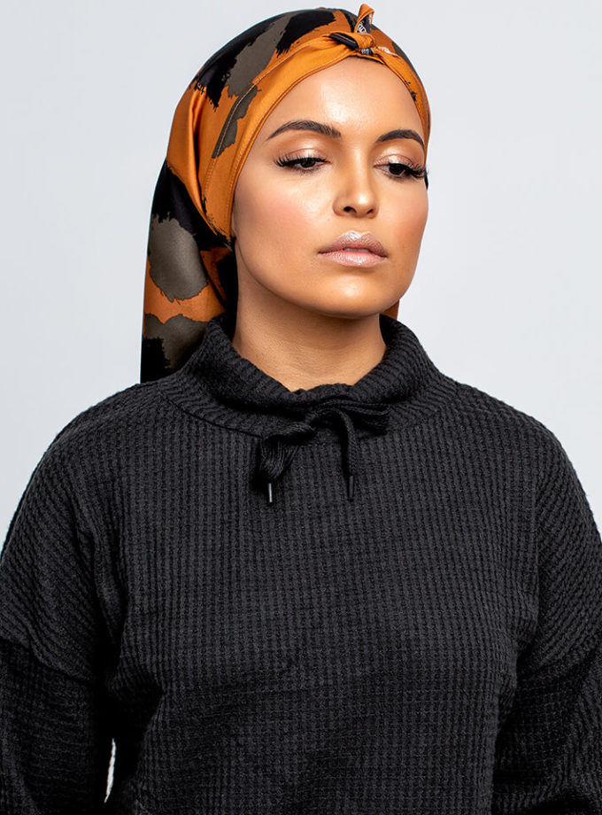 “Brown Leopard Paw” Anytime Satin Wrap