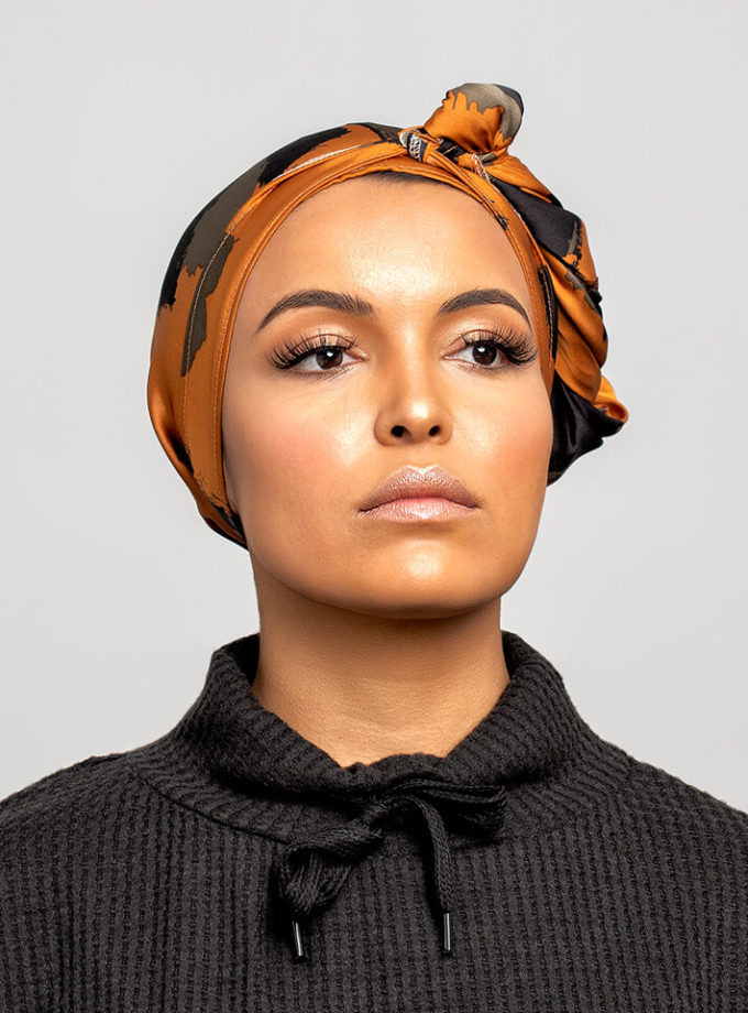 “Brown Leopard Paw” Anytime Satin Wrap